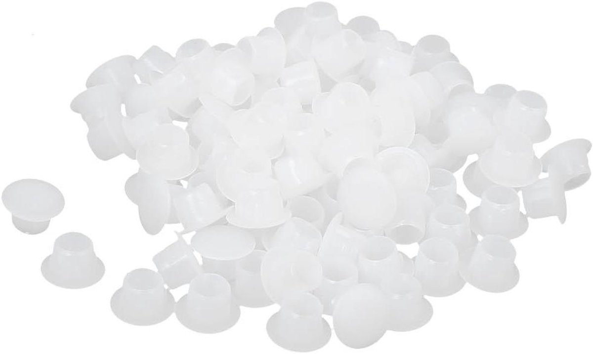 Schroefgat Afdekdoppen Wit - 100 Stuks Plastic Pluggen voor Meubels Afwerken