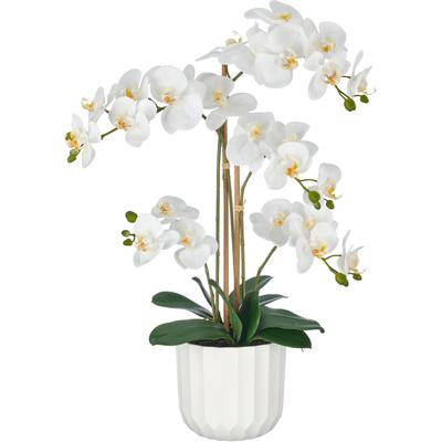 Kunstorchidee CREATIV GREEN "Phalaenopsis", weiß, H:70cm, Obermaterial: 100% Kunststoff, Kunstpflanzen, im Design-Pflanzgefäß