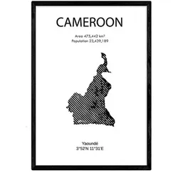 POSTER Länder & Kontinente Kamerun A4 Rahmenlos