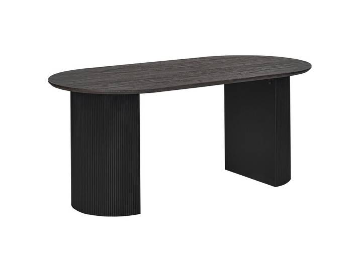 Beliani Esstisch Schwarz Savory, Oval, 90x75x180 cm, Esszimmer, Esstische