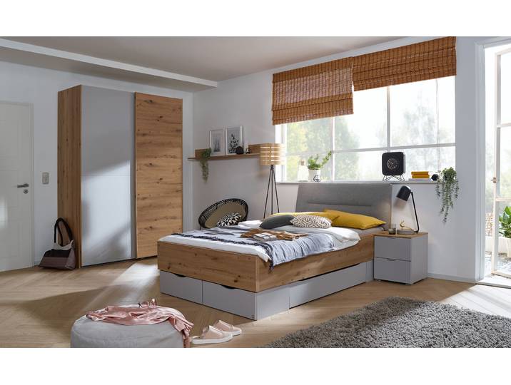 Schlafzimmerset Lima 3-teilig 120 x 200cm Schwarz