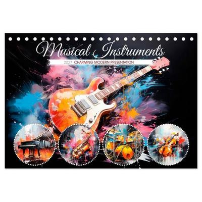Musical Instruments CHARMING MODERN PRESENTATION (Desk Calendar 2027 DIN A5 landscape), CALVENDO 12 Month DeskCalendar