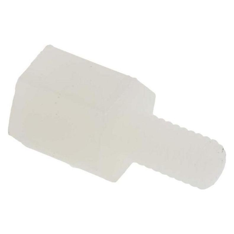 RS PRO Abstandshalter: M3 x M3, Länge 6mm, Nylon 6.6, Buchse/Stecker, Sechskant M3 M3, 5.6mm (2699025)