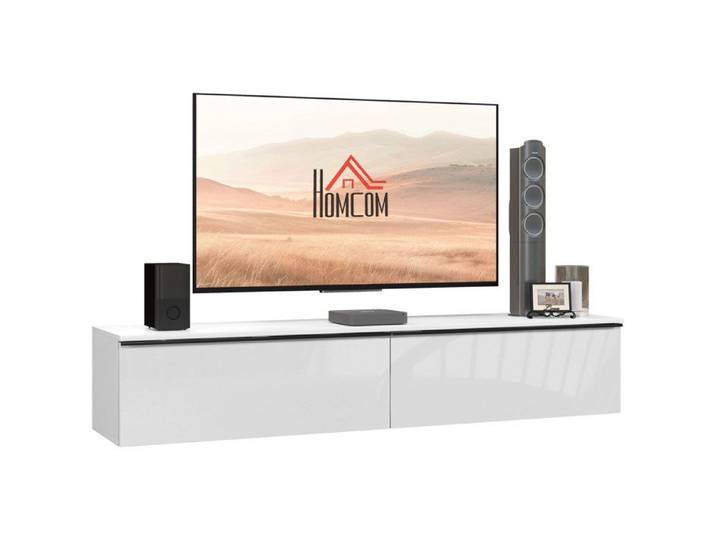 Jusqu'à 70 pouces meuble TV suspendu avec placard console media murale pour salon