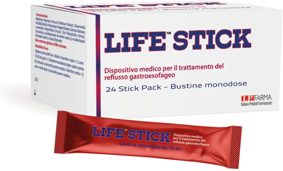 BIONATIVA SpA Life Stick Monodose Per Il Trattamento Del Reflusso Gastroesofageo, 24 Stick Pack