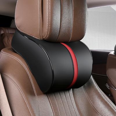 Perfect Picks Market Ergonomic Memory Foam Car Headrest Pillow For Neck Support And Travel Comfort red Black