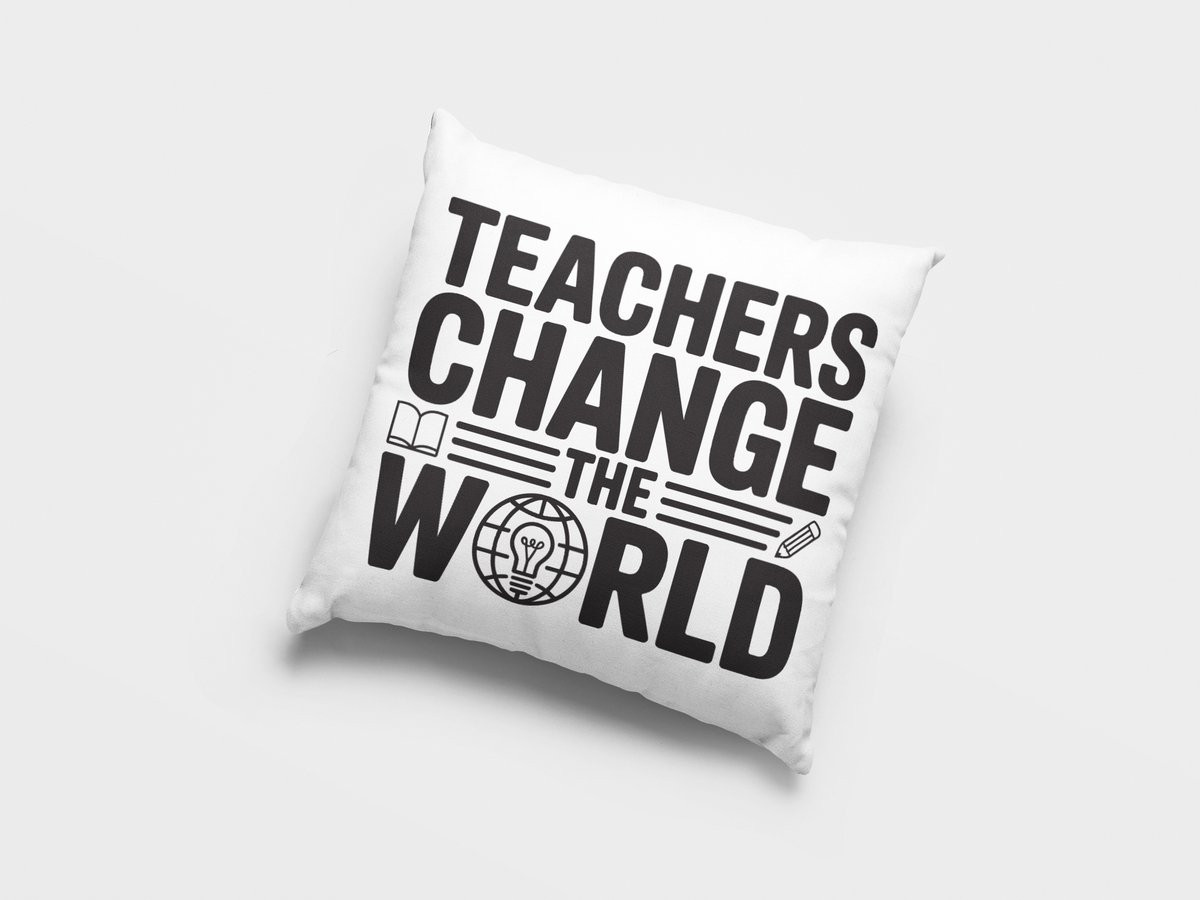Sierkussen Leraren Veranderen De Wereld - Educatief Cadeau voor Docenten - 40 x 40 cm