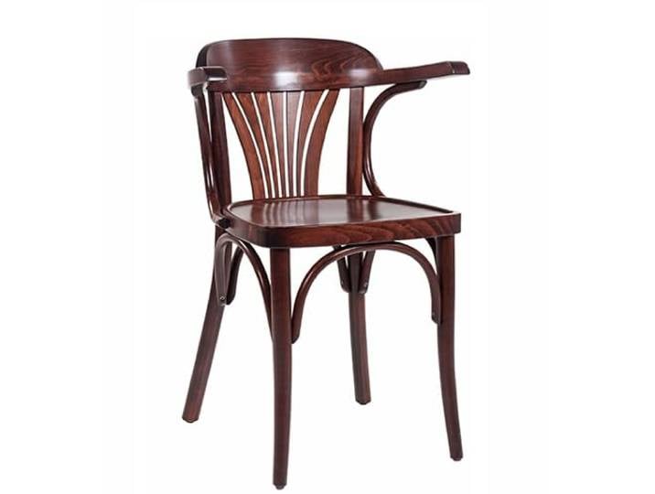 pemora Holzstuhl Bugholzstuhl Bistrostuhl mit Armlehnen Classico S44 nussbaum dunkel