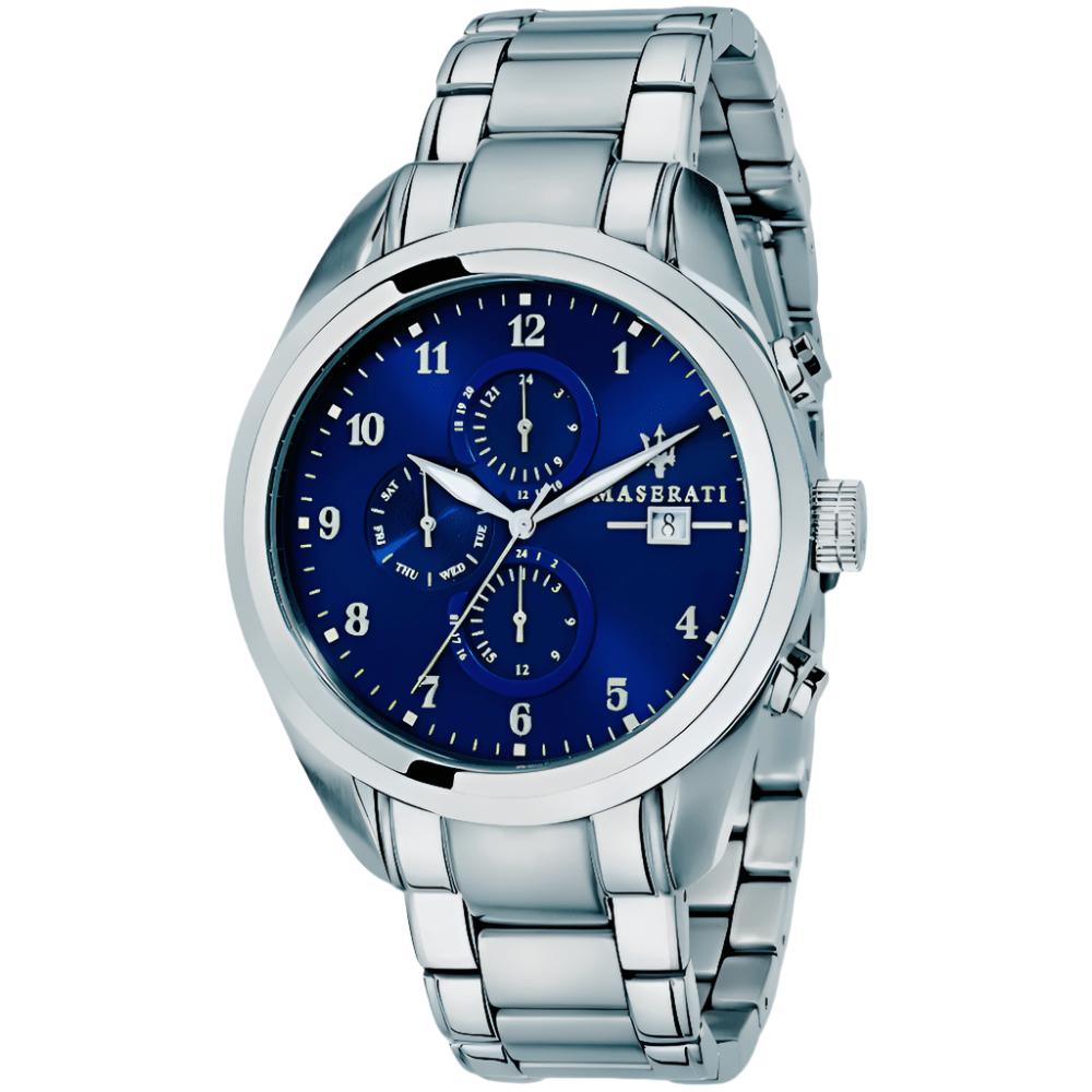 Maserati R8853112505 Traguardo Heren Chronograaf Horloge met Blauwe Wijzerplaat