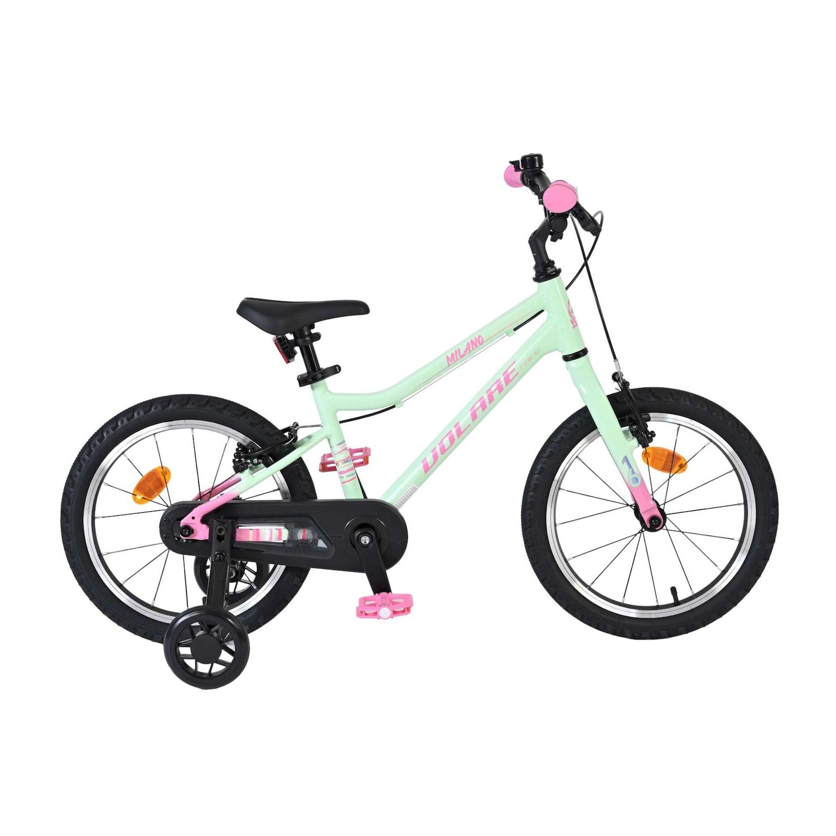 Volare Kinderfahrrad Milano für Mädchen 16 Zoll Kinderrad in Mintgrün, Zwei Handbremsen