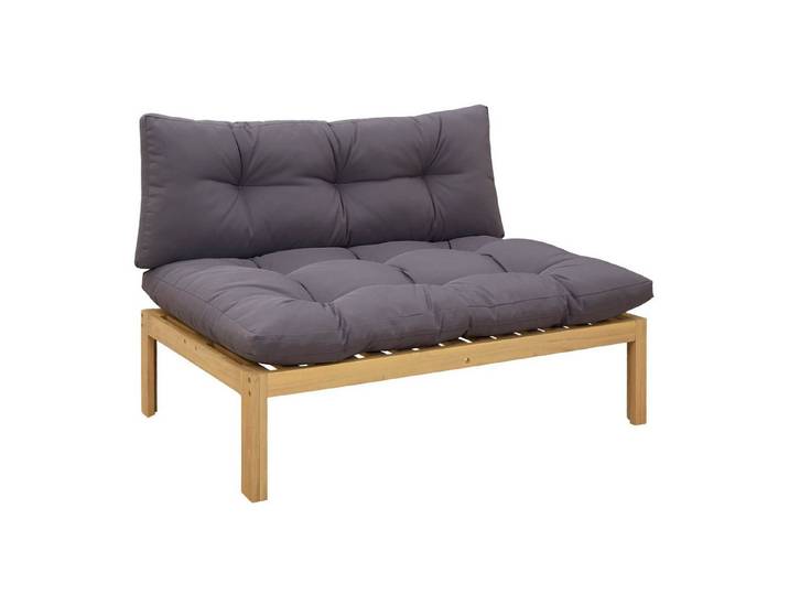 vidaXL Sofaelement Mittelsofa Einheit Helles und Dunkelgrau nholz (1 St)