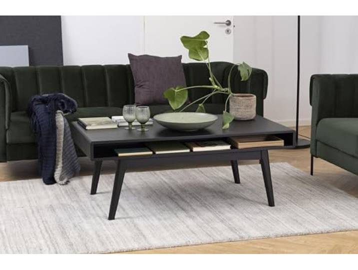 möbelando Couchtisch >Marte< in schwarz - 130x50x70cm (BxHxT)