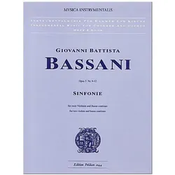 Sinfonie op.5,9-12 für 2 Violinen und Bc Stimmen, Fachbücher von Giovanni Battista Bassini