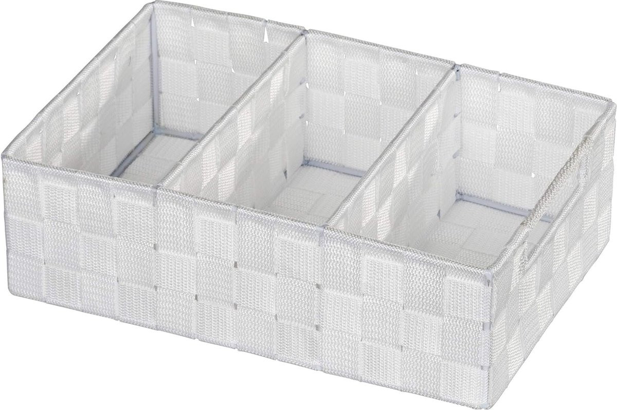 Organizer Adria White met handgrepen, wit, 32 x 10 x 21 cm