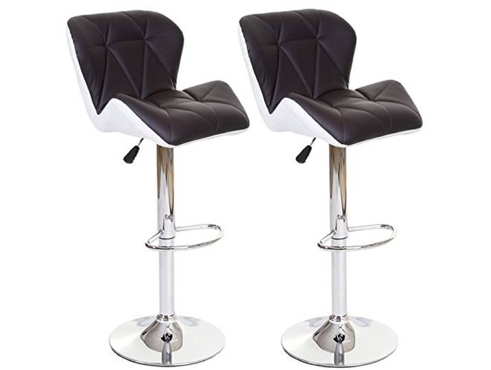 Mendler 2er-Set Barhocker HWC-A92 höhenverstellbar Kunstleder - braun