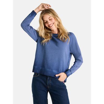 Sweatshirt LIEBLINGSSTÜCK "NavyEP", Damen, Gr. XXL, blau (jeans), Sweatware, Obermaterial: 100% Baumwolle, clean, unifarben, normal, Rundhals, Raglanärmel Rippbündchen, Sweatshirts Sweatshirt, mit Farbverlauf