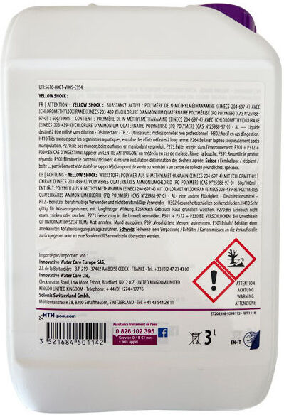 EASYSELECT Anti-algues piscine spécial moutarde hth YELLOW Shock liquide - Bidon 3 litres