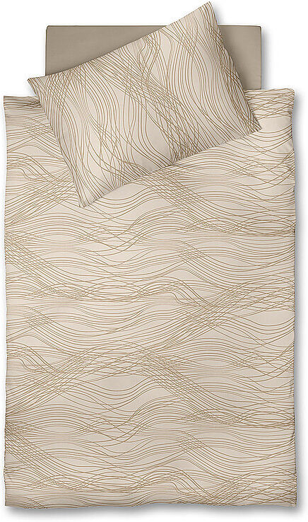 FLEURESSE Satin Bettwäsche MODERN LIFE 70x90cm / 140x200cm Sandstone creme EG