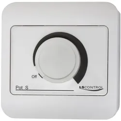 LS Control, Zubehör Belüftungstechnik, Potmeter Pot S / ES925 i LSBOX85 med en-polet afbryder i potmeterakslen (10K). IP40, mål