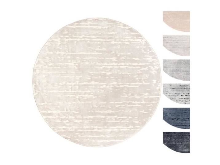 Tapis Salon Rond Blanc - TESSO LIVING - Poils Courts Moderne - 195 x 195 cm