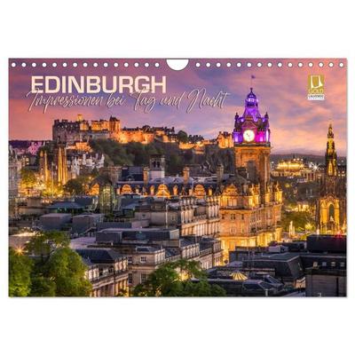 EDINBURGH Impressionen bei Tag und Nacht (Wandkalender 2027 DIN A4 quer), CALVENDO Monatskalender