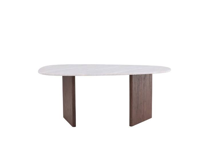 Esstisch VENTURE HOME Grönvik, ovaler Esstisch in moderner Betonoptik, 180 × 90 cm , braun (mocca, hellgrau), B:90cm H:75cm T:90cm, Tische, Esstisch, Esszimmertisch, MDF, Papierlaminat, oval, geräumig, skandinavisch