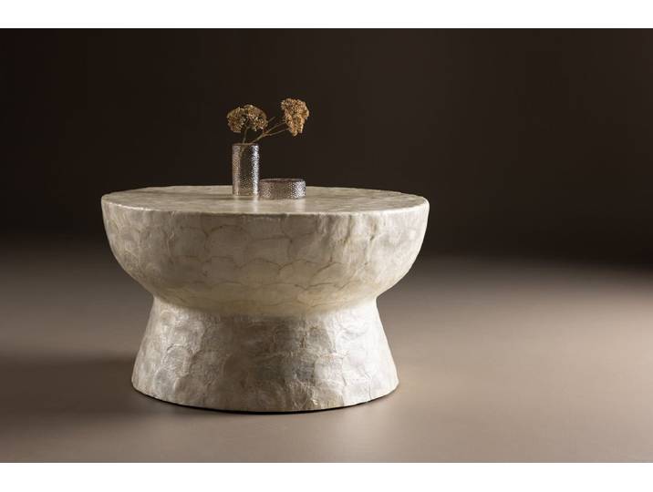 Couchtisch-Beistelltisch Marona - mit elegantem Finish - Ø 70 cm - Luxusbetten24