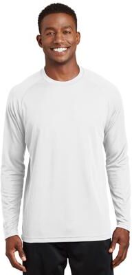 Sport-Tek T473LS Athletic Dry Zone Long Sleeve Raglan T-Shirt in White size 4XL   Polyester