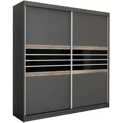 SCHWEBETÜRENSCHRANK RIVEN 203/215/61 cm 2-türig Braun