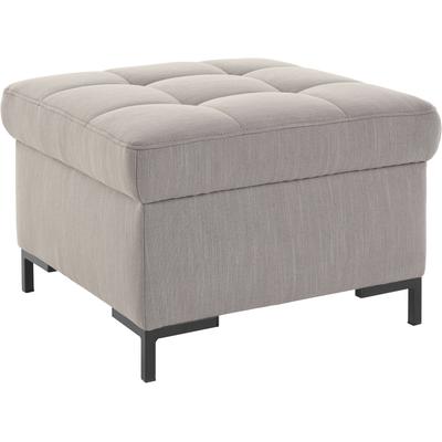 Hocker OTTO PRODUCTS "Grazzo", grau (taupe), B:64cm H:43cm T:64cm, 100% Polyester (recycelt), Hocker, Polsterhocker Sitzhocker, hochwertige Stoffe aus recyceltem Material, Steppung im Sitzbereich