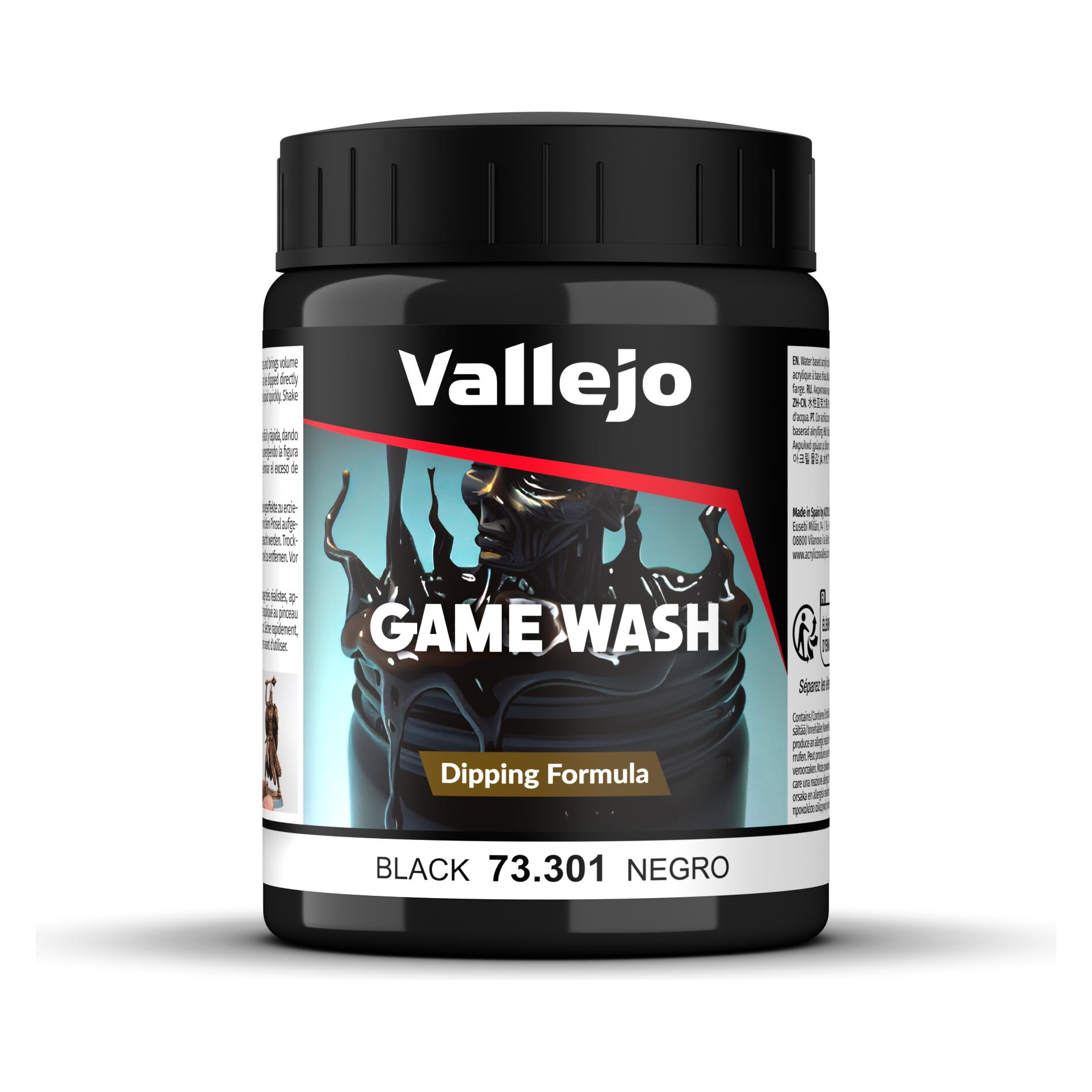 Vallejo Black Wash, 200 ml, Black, Matte, Bottle (200 ml) (8429551733014)