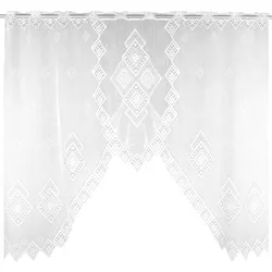 Arsvita M-Bogen Gardine weiß in den Maßen: 150 x 120 cm (BxL) - Design: Raute