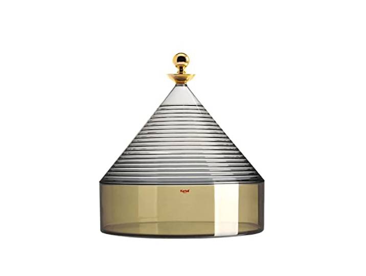 Kartell Trullo Boîte de rangement en thermoplastique Vert fumé 27 x 25 cm