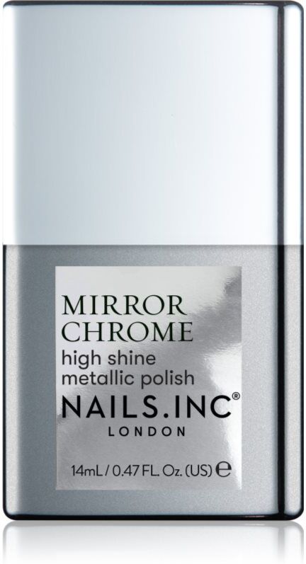 Nails Inc. Mirror Chrome nail polish with high gloss effect shade Silver Served 14 ml