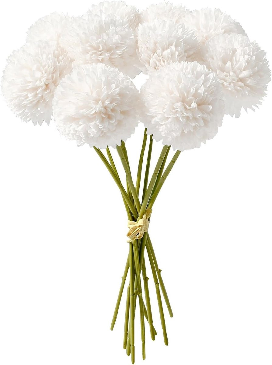 Dailygoods Kunsthortensia Realistische Zijden Bloemen Set van 12 Stuks