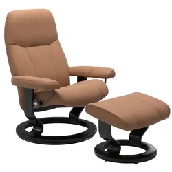 Stressless Sessel mit Hocker Consul Classic Leder Braun Batick Latte L (Large)
