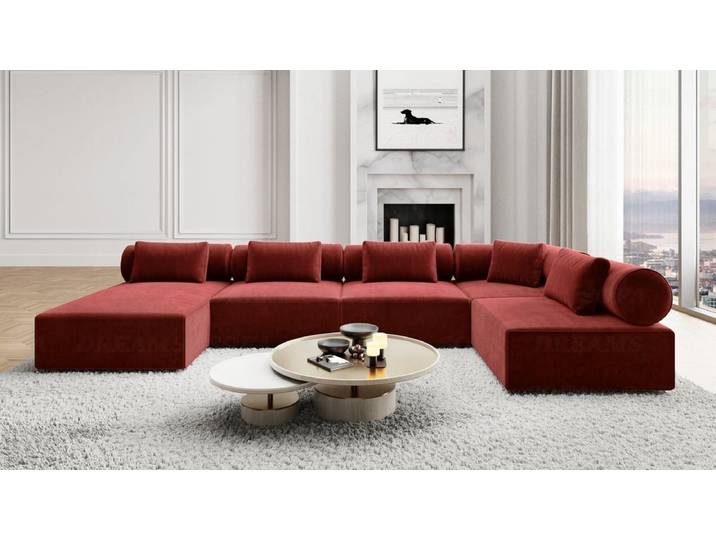 Couchlandschaft Laguardia U-Form in Stoff