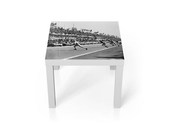 DEQORI Couchtisch 'Historisches Rennfieber', Glas Beistelltisch Glastisch modern