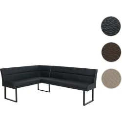 Eckbank HWC-O81, Esszimmerbank Bank, Kunstleder Metall 158x209cm ~ schwarz