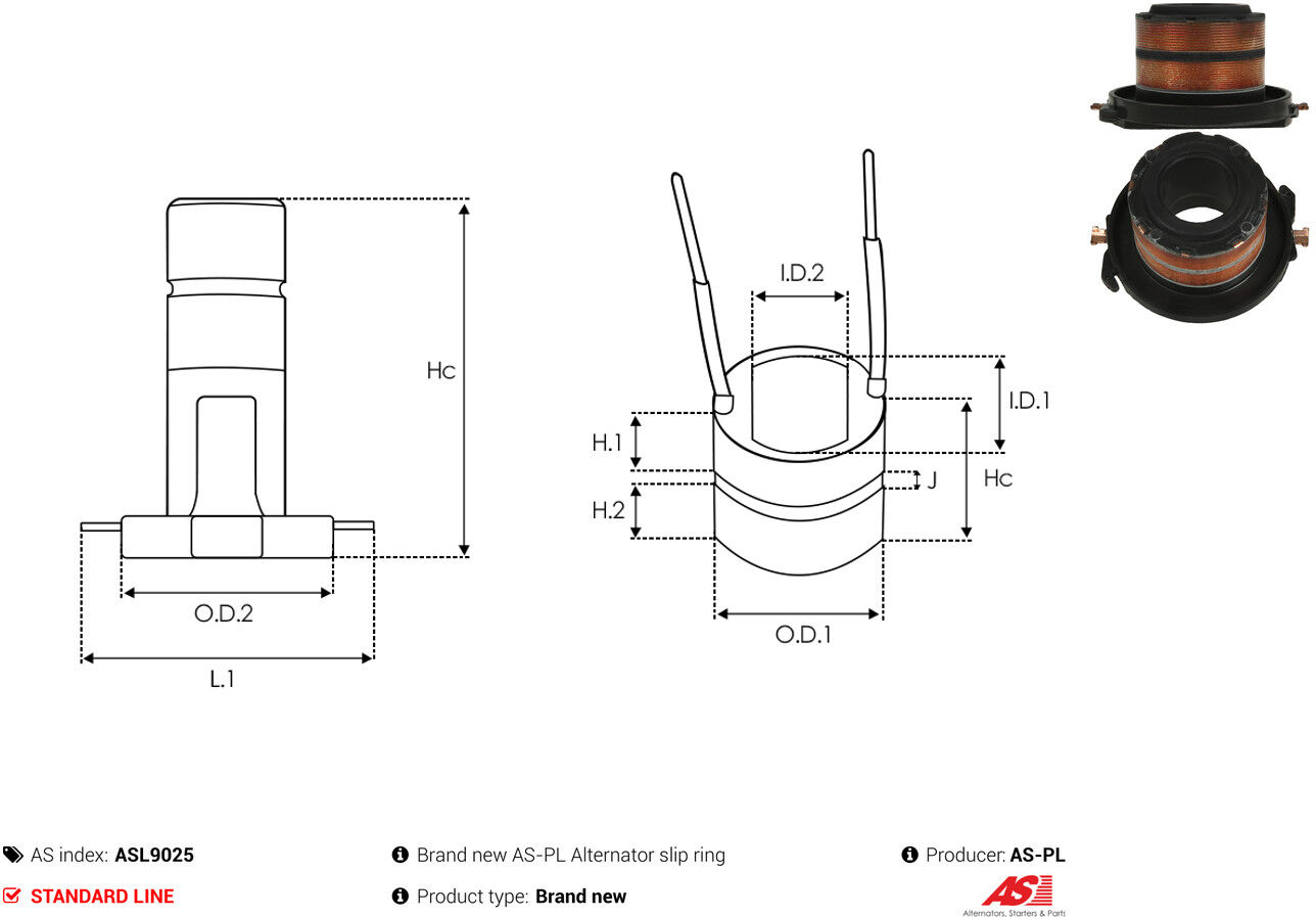 As-Pl Schleifring, Generator Asl9025
