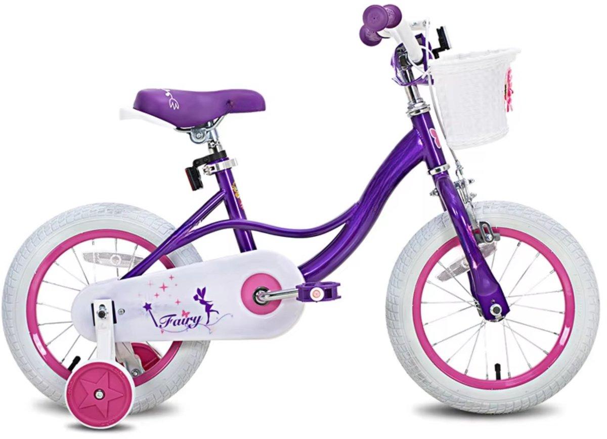 Kinderfahrrad 30 cm - Mädchen Fahrrad 2-9 Jahre - Mit Stützrädern, Handbremse & Korb - Lila