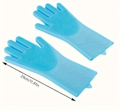 Quick Pick Pro Silicone Pet Grooming Glove For Dogs & Cats Hair Remover Bath & Massage Brush blue