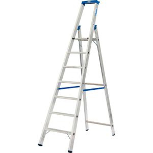 Krause Stehleiter Stabilo Professional, 124548, mit Plattform, aus Aluminium, bis 150kg, mit 7 Stufen