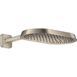 Hansgrohe AXOR ShowerSphere Kopfbrause 370x220 mm, 1 Strahl, Brushed Nickel, Wandmontage, DN15, für Durchlauferhitzer geeignet