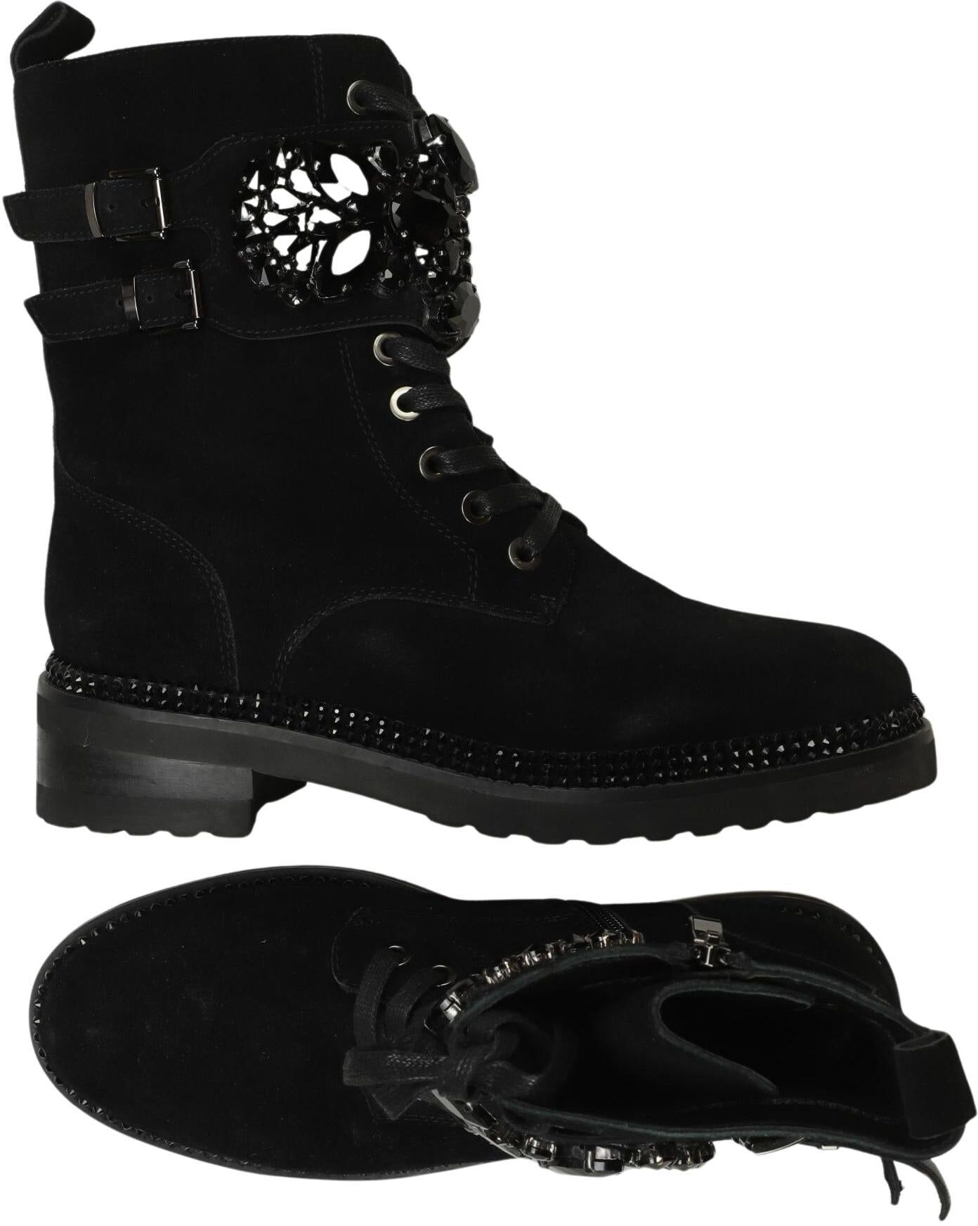 Alma en Pena Damen Stiefelette, Schwarz, Gr. EU 40, Leder - Second Hand