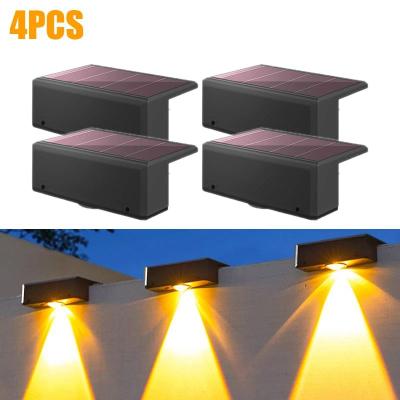 Uplift Picks LED Solar Wall Light Waterproof Outdoor Garden Balcony Wall Lamp warm 4 Pcs