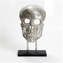 FineBuy, Deko Figuren + Skulpturen, Standdeko Totenkopf FB77842 Aluminium Silber