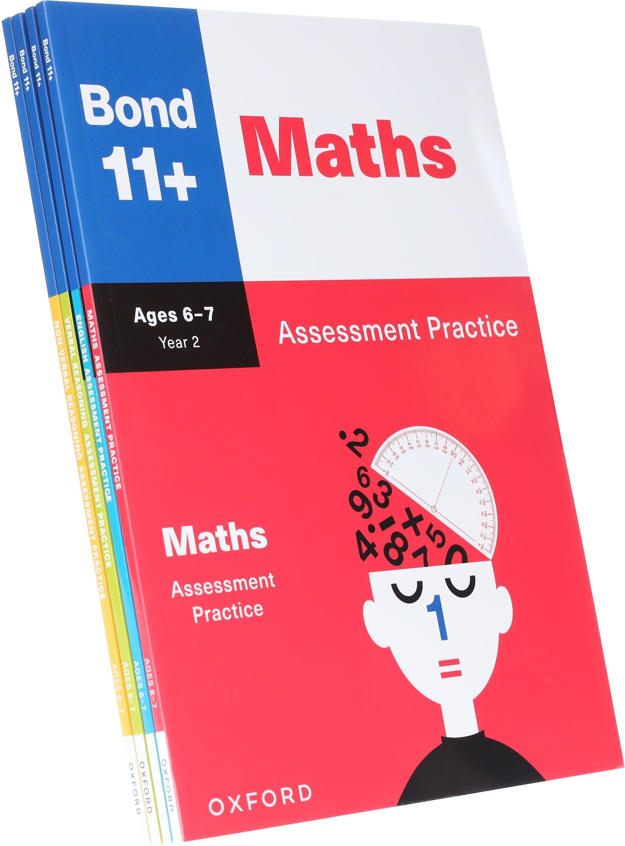 Bond 11+ Maths and English Verbal & Non-Verbal Reasoning Assessment Practice 4 Books Collection Set – Ages 6-7 Years- Paperback Oxford University Press