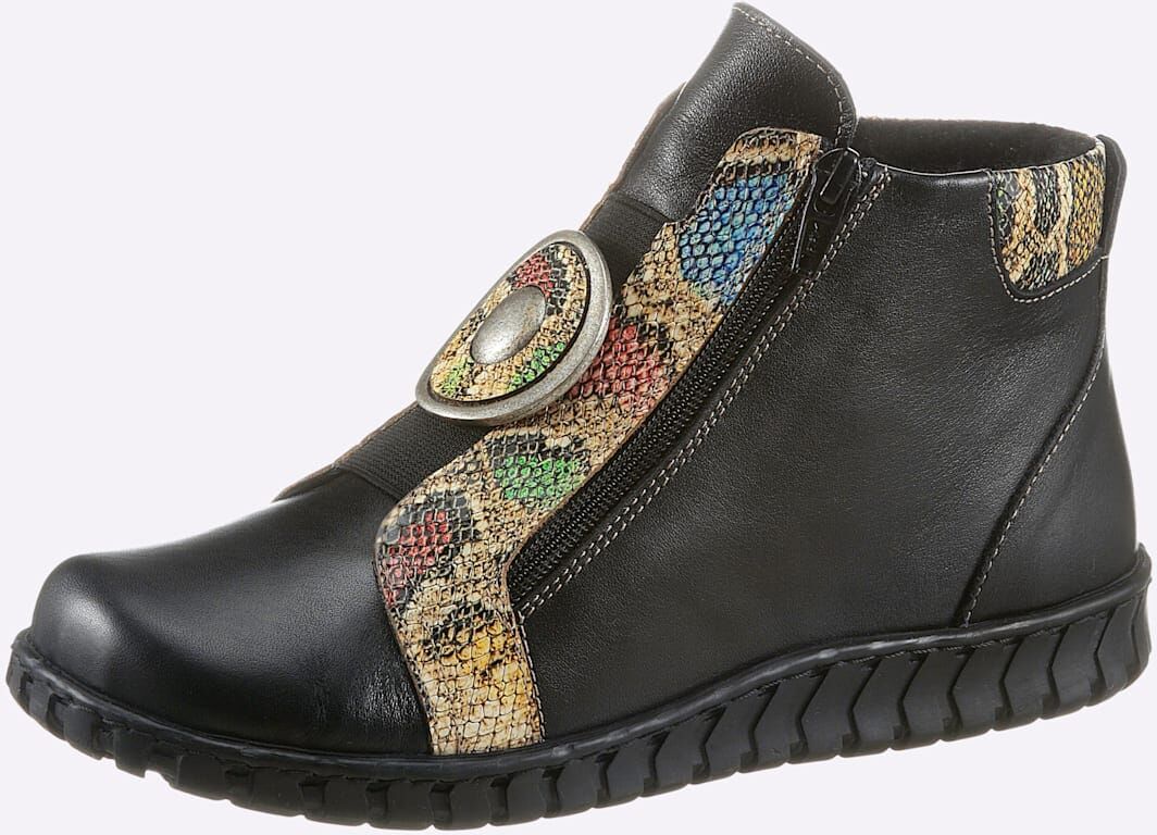Stiefelette GEMINI, Damen, Gr. 38, schwarz, Glattleder, Schuhe Stiefelette schwarz 38