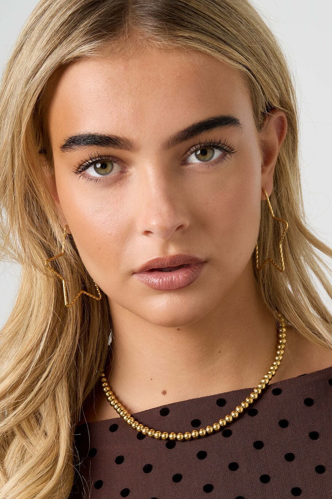Paar Ohrhänger ADELIA´S "Ohrringe Creolen in Sternform aus Edelstahl", gold (goldfarben), Ohrringe, Damen, Edelstahl, Paar Ohrhänger, Die gehämmerte Sternform verleiht diesem Modeschmuck eine stylische Note